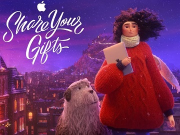 Apple Girl & Dog Christmas Commercial