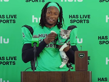 Hulu + Live TV Todd Gurley & Cat During Press Conference