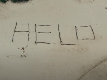  Greenies Sticks Castaway Man & Dog Stranded on Desert Island Help / Helo Commercial