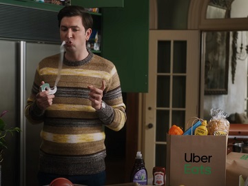 Uber Eats Nicholas Braun Eating Tape Commercial